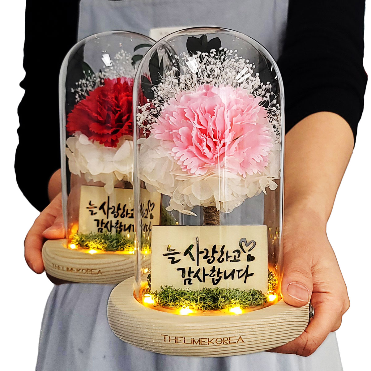 어버이날 선물, 카네이션 유리돔, 부모님 효도선물, 더라임코리아 카네이션, LED 유리돔 카네이션 후기