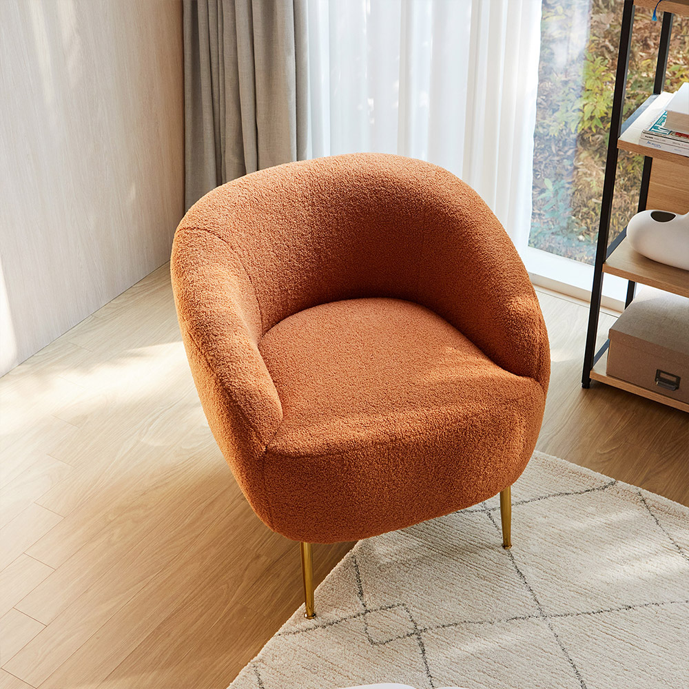 홈 인테리어 몽블 양털 패브릭 부클레 클라우드 1인 소파 의자