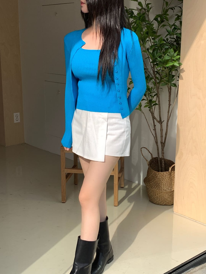 [나시+가디건set] 버블리 골지 나시 가디건 세트 상세 이미지 6