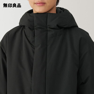 무인양품 MUJI 남성 워셔블 패딩 후드 자켓 점퍼 84133763 블랙 - 상세 이미지 5