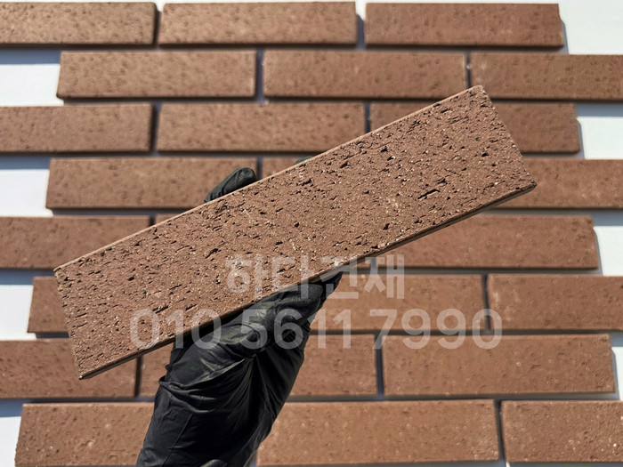 점토타일 전돌 SC 진자주 240x60x12T│파벽돌 인테리어 타일│하다건재