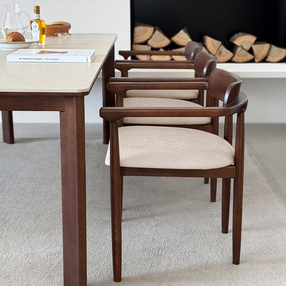 로포텐 커들리 양면 세라믹식탁 세트 원목 6인용 식탁 포세린 2000 의자3 벤치