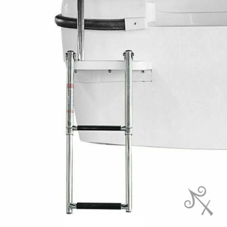 [컬러웨이브OEM]캔캔토토 스텐 접이식 보트사다리 2단 레저용품 접이식계단 고정식사다리 안전계단