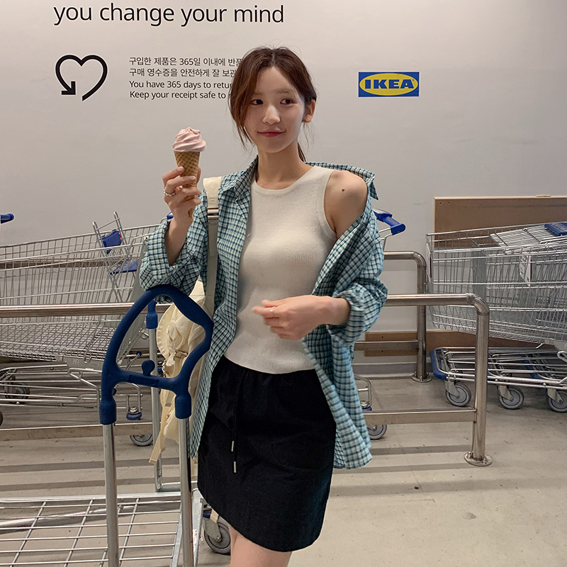 로이든 원포켓 루즈핏 체크 셔츠 bs8137 - 상세 이미지 4