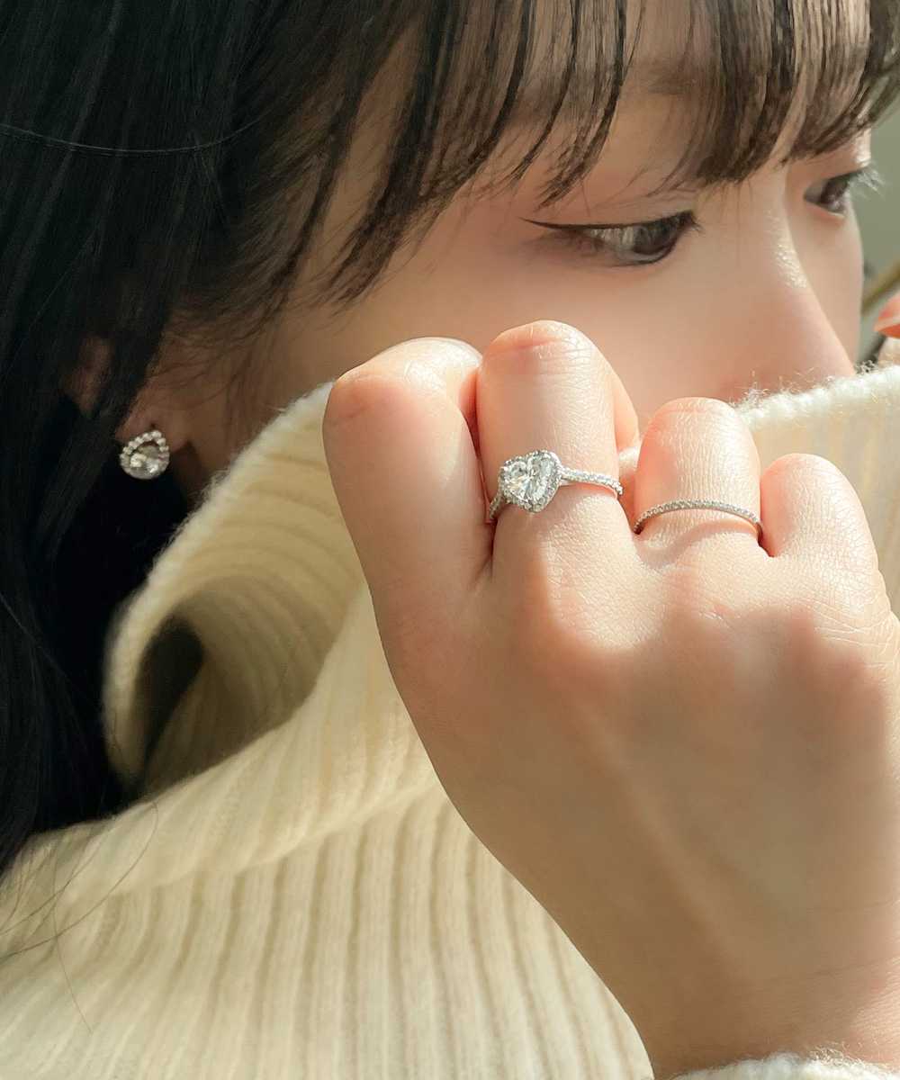 1캐럿 하트컷 랩 다이아 어도러블 헤일로 링 반지 (IGI 감정서) - 상세 이미지 5