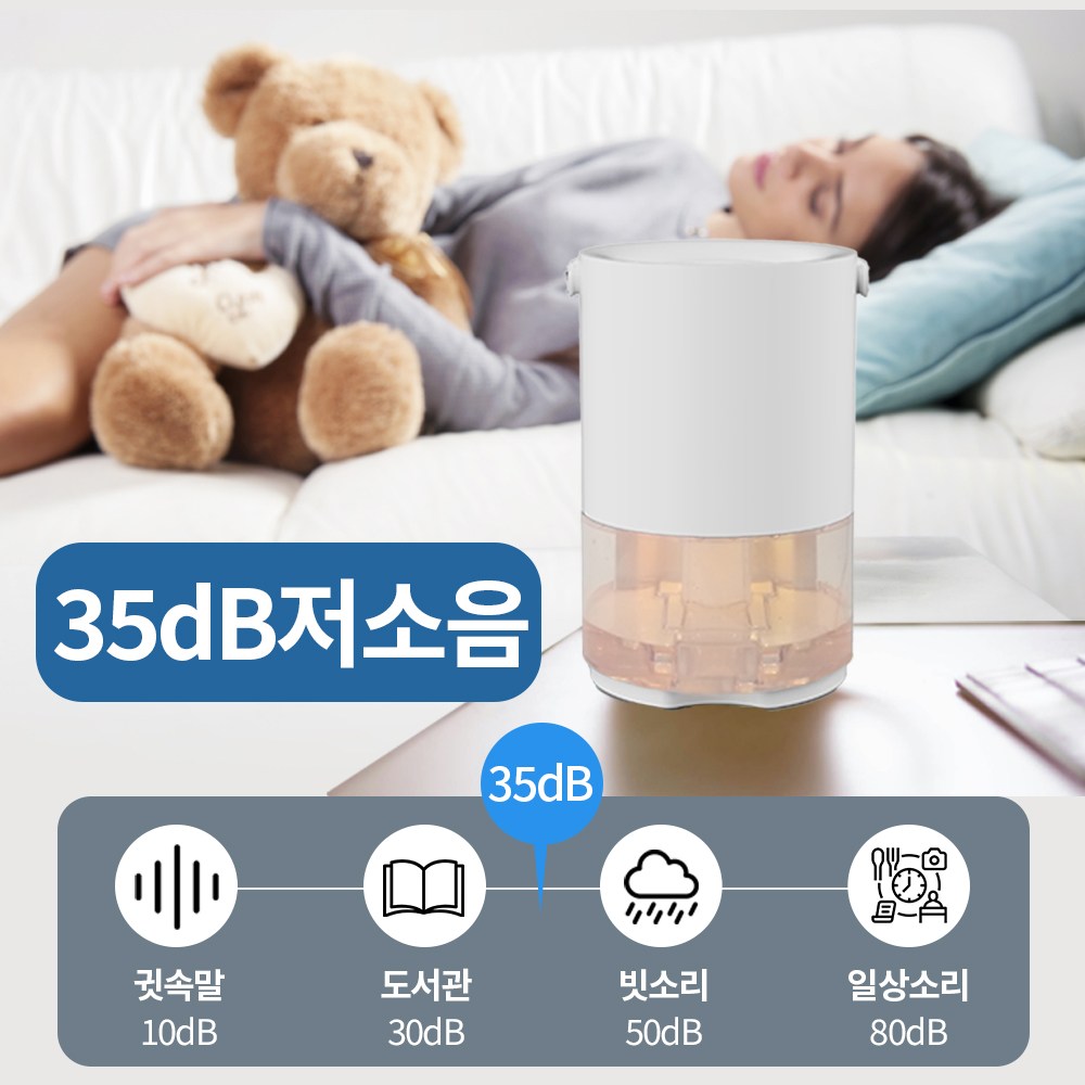 [1+1] 씽크라이프 저소음 원룸 미니 제습기 4계절겸용 화장실 옷장 드레스룸 욕실 곰팡이제거 - 상세 이미지 5