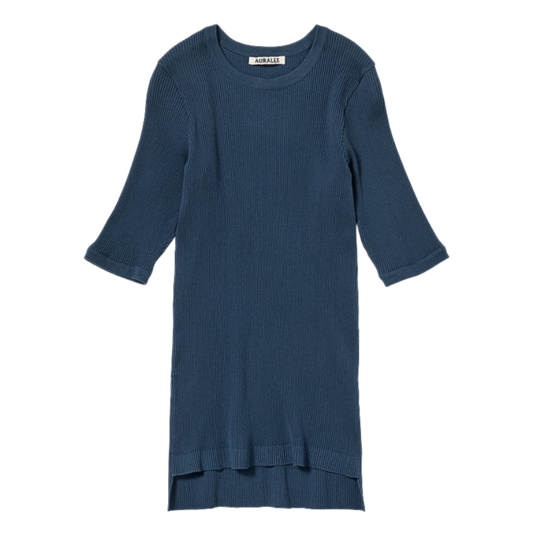 오라리 우먼즈 니트 GIZA HIGH GAUGE RIB KNIT TEE 25SS - 상품 이미지