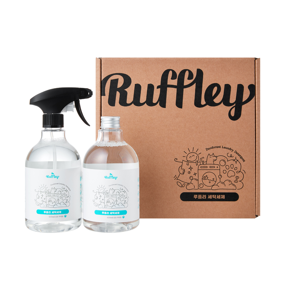 루플리 순식물성 세탁세제  650ml 2병 1set 강아지 고양이 전용 알러지 소변냄새탈취 - 상품 이미지