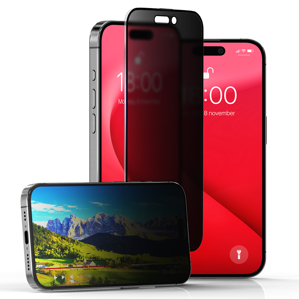 아이폰 사생활보호 지문방지 전방향 프라이버시 아이폰16 프로 맥스 액정강화유리 호환