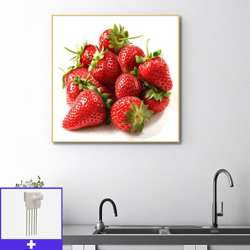 신선한딸기 80cm x 80cm 무광골드 알루미늄액자 - 메인 이미지
