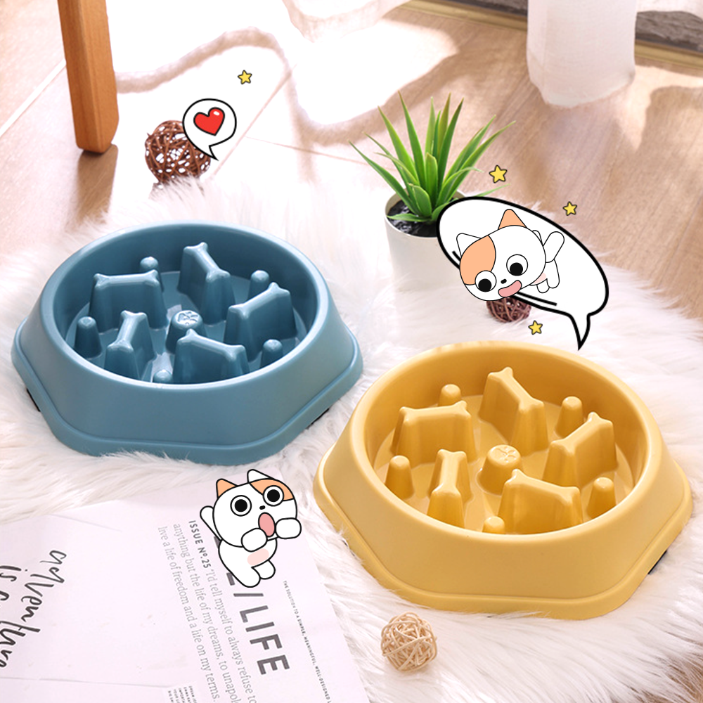 퍼플펫 고양이 슬로우식기 강아지 급체방지 식기 밥그릇 식탁 육각형스타일