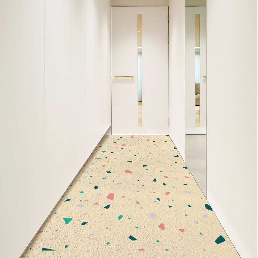 코메샵 패턴 코일매트 PW01 팡파레 흰색 국내제작 베란다 세탁실 현관매트 120cm - 상세 이미지 3