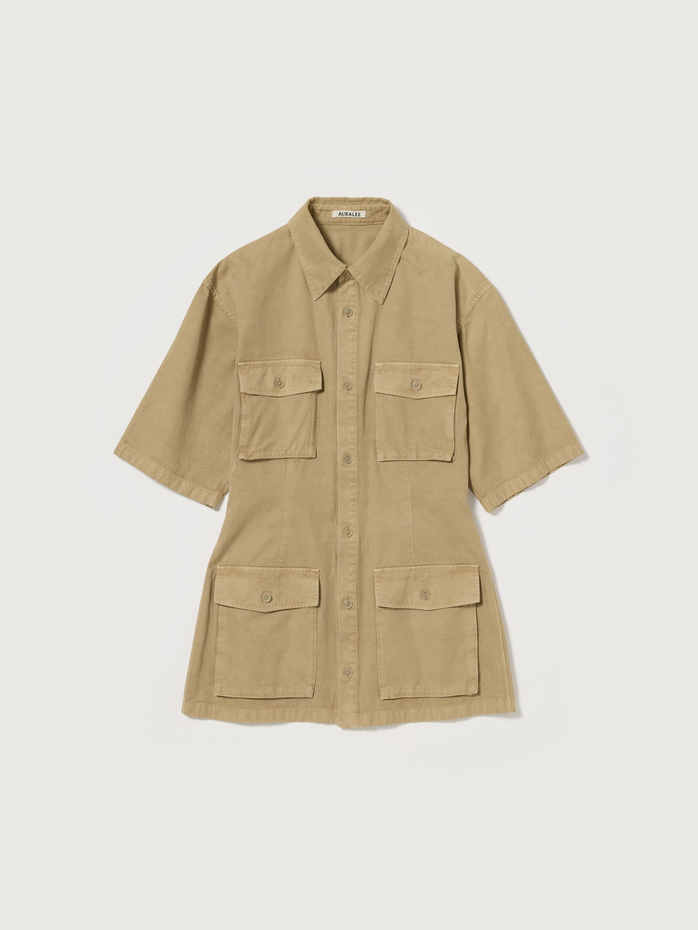 오라리 우먼즈 셔츠 PRODUCT DYED FINX GABARDINE MINI SHIRT DRESS 25SS - 상세 이미지 2