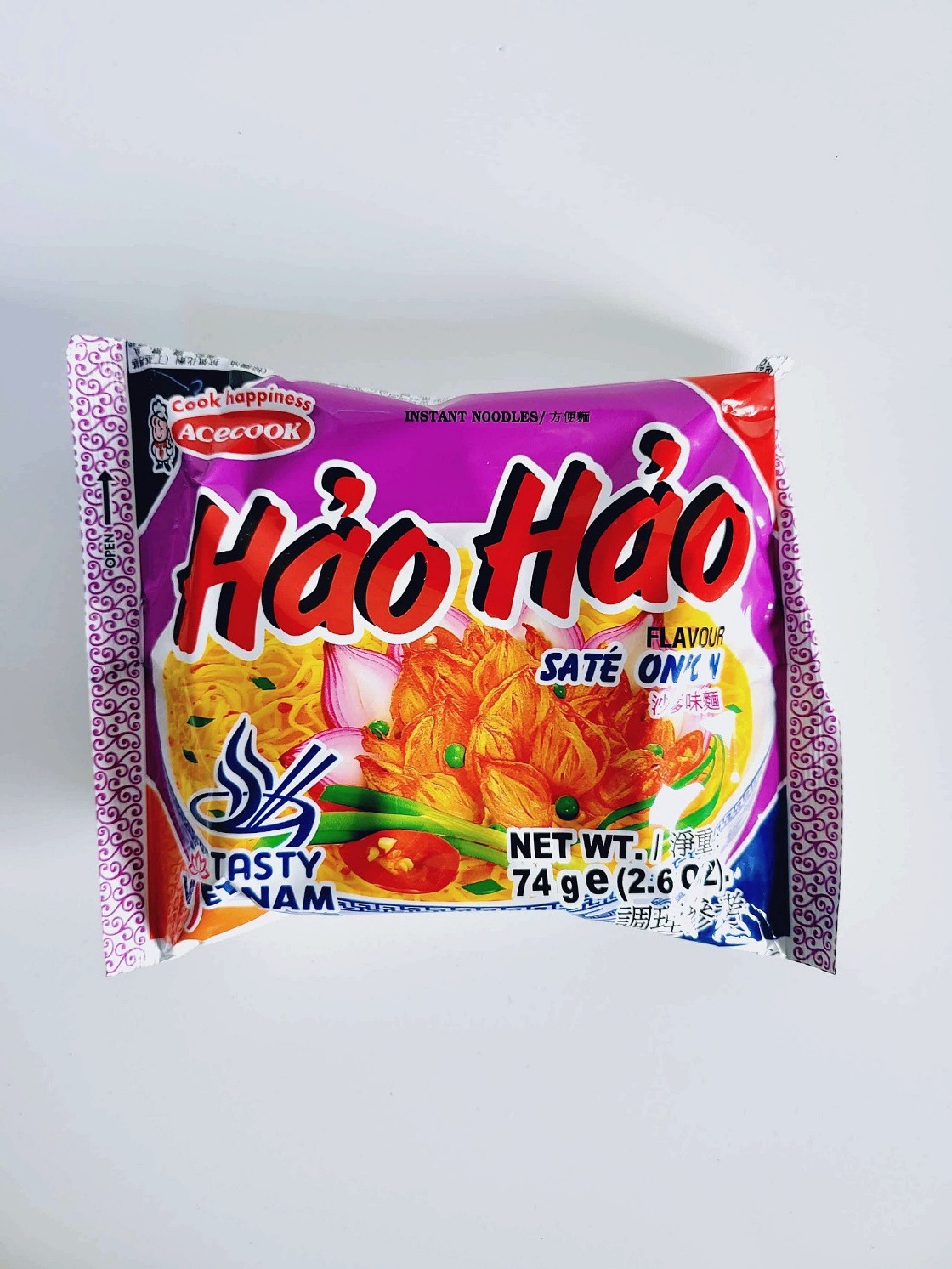 베트남 인스턴트 누들 에이스쿡 봉지라면 하오하오 사떼, 74g, 5개 - 상품 이미지
