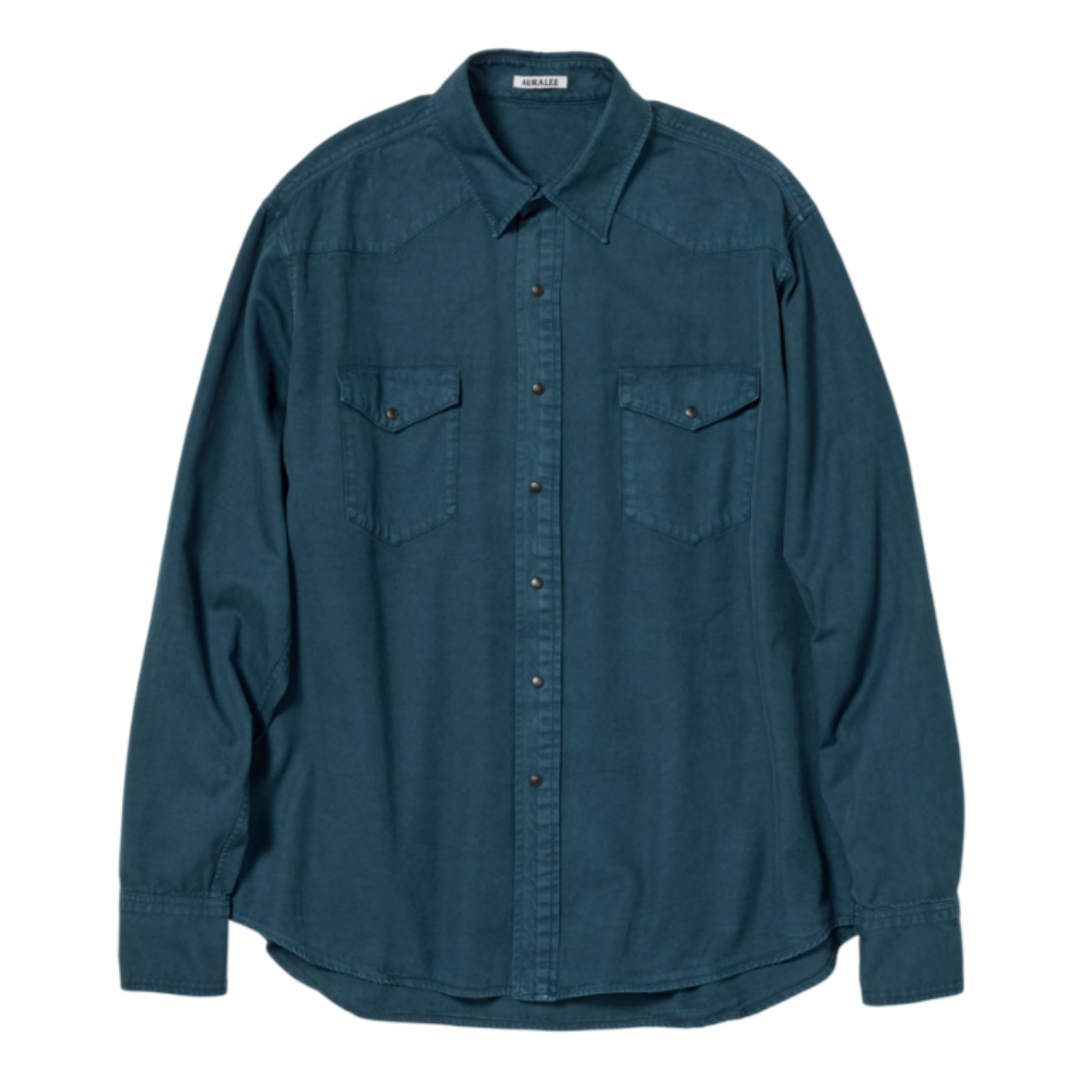 오라리 셔츠 PRODUCT DYED FINX GABARDINE WESTERN SHIRT 25SS - 메인 이미지