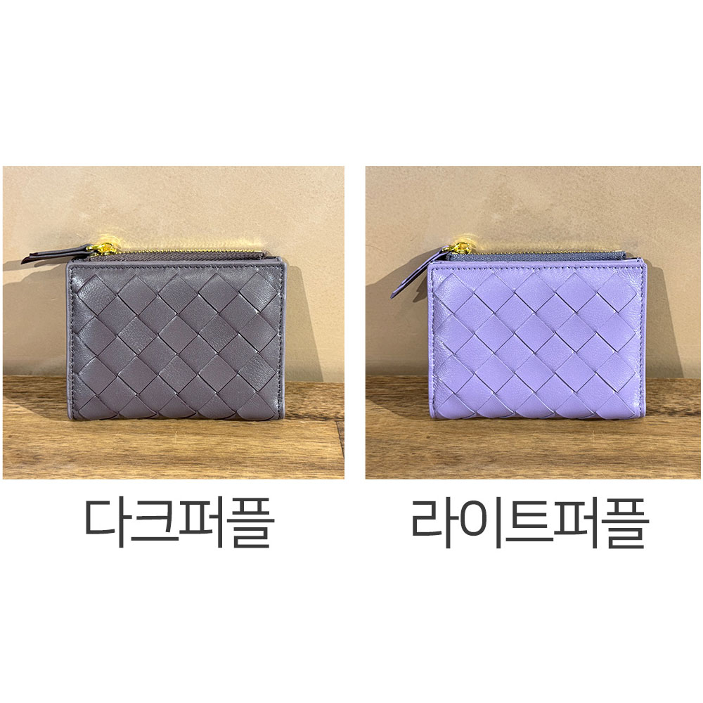 여자 고급 천연 가죽 반지갑 아내 여친 기념일 생일 지갑 선물 위빙 소가죽 접는 지갑 이미지 7