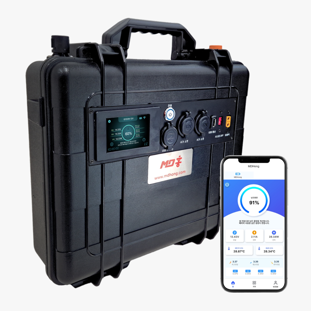 MD홍 차박 캠핑 낚시 배터리 12V 105Ah (1344Wh) 인산철 파워뱅크