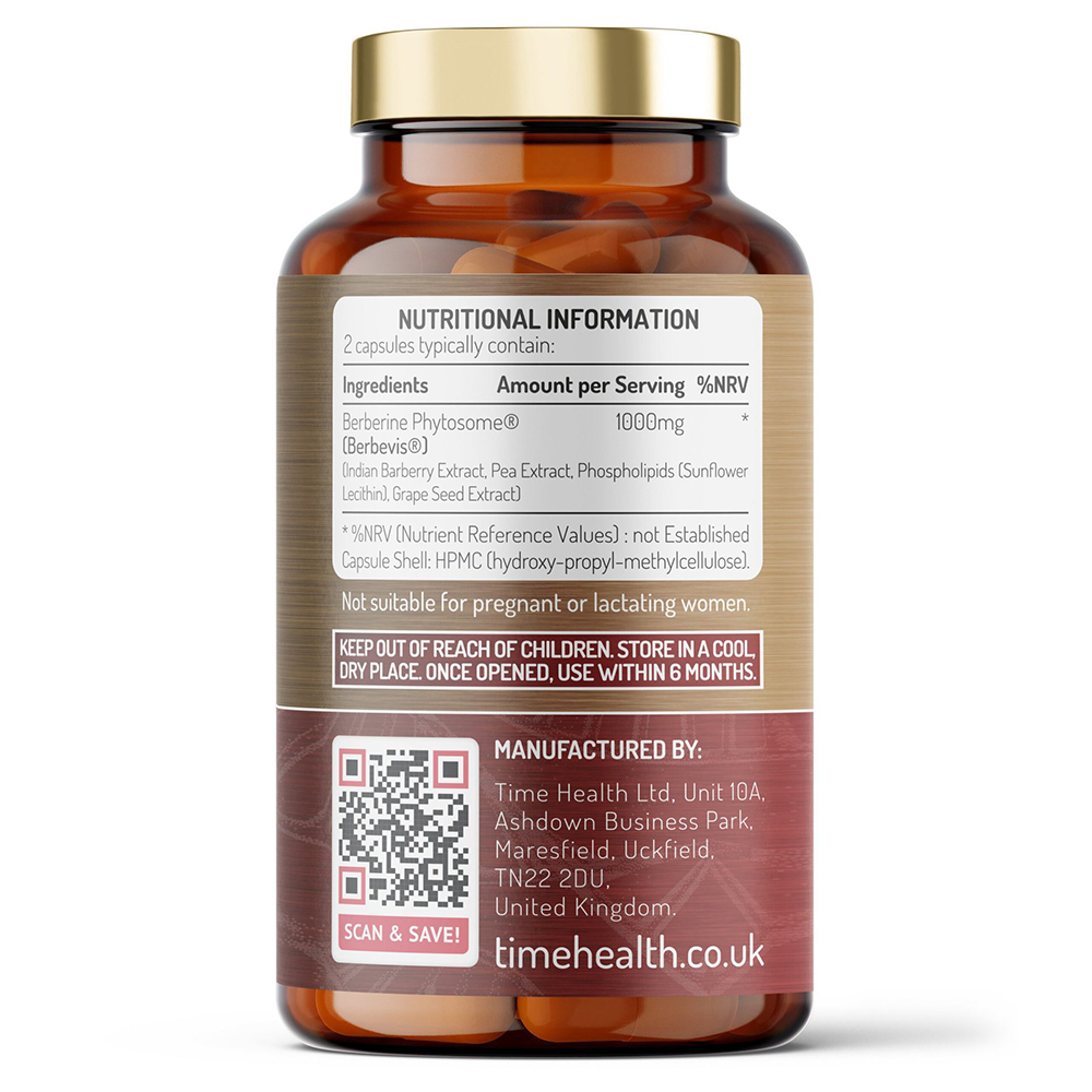 타임헬스 파이토좀 베르베린 1000mg 영국산 베르베비스 파이토솜 60캡슐, 4개 이미지 2