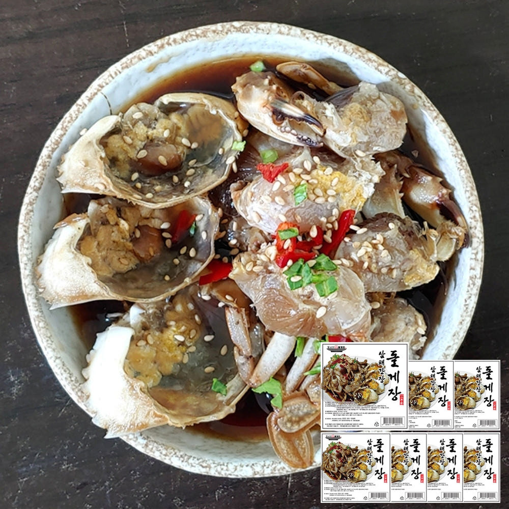도시락 삼채돌게장 간장게장 3kg 7팩 삼채 돌게 양념간장 꽃게 감칠맛 밥도둑