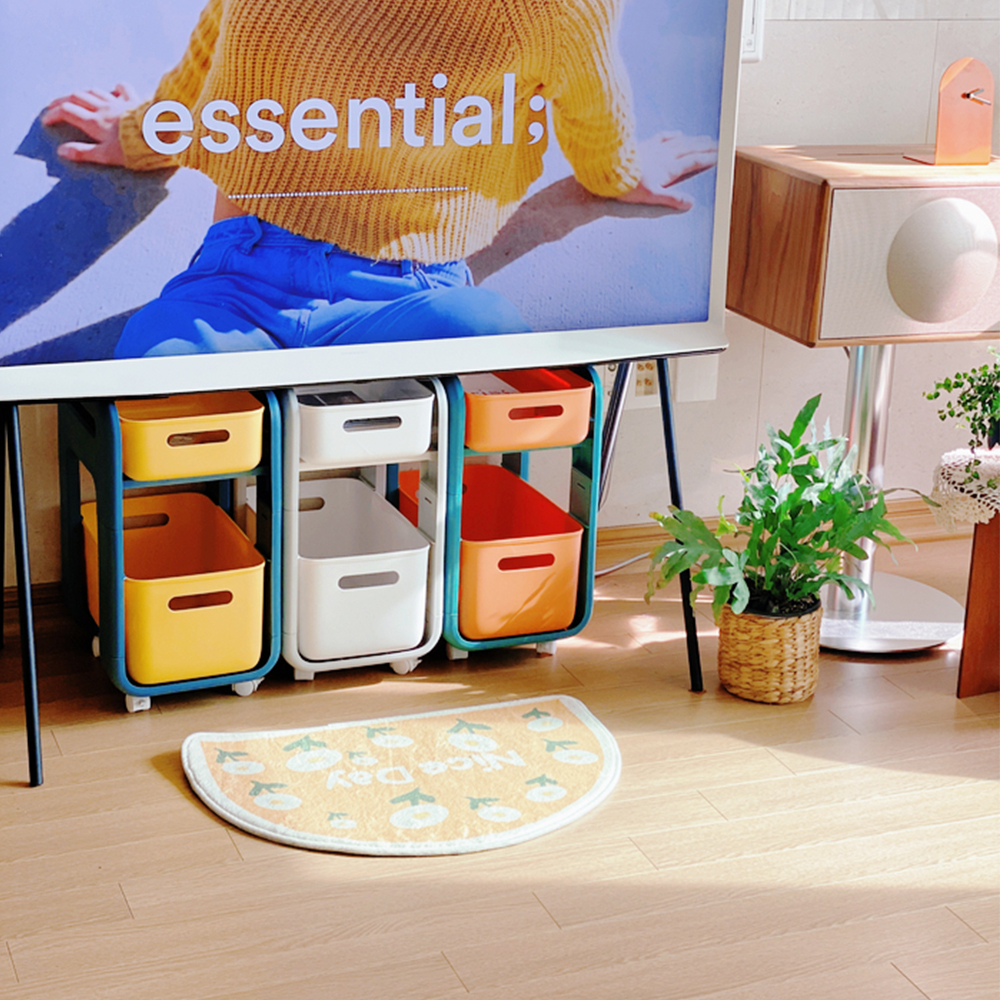 로즈소녀하우스 미니 이동식 트롤리 틈새 수납 리어카