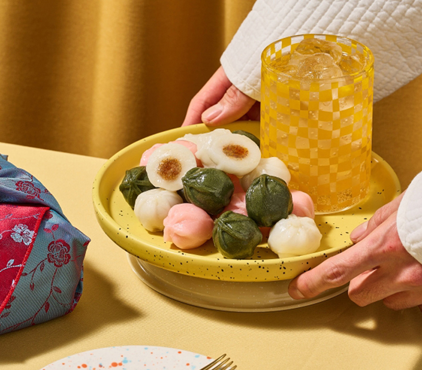쫀득쫀득 팥앙금 굳지않는떡 반달 삼색 바람떡 2kg 냉동 간식 - 상세 이미지 4
