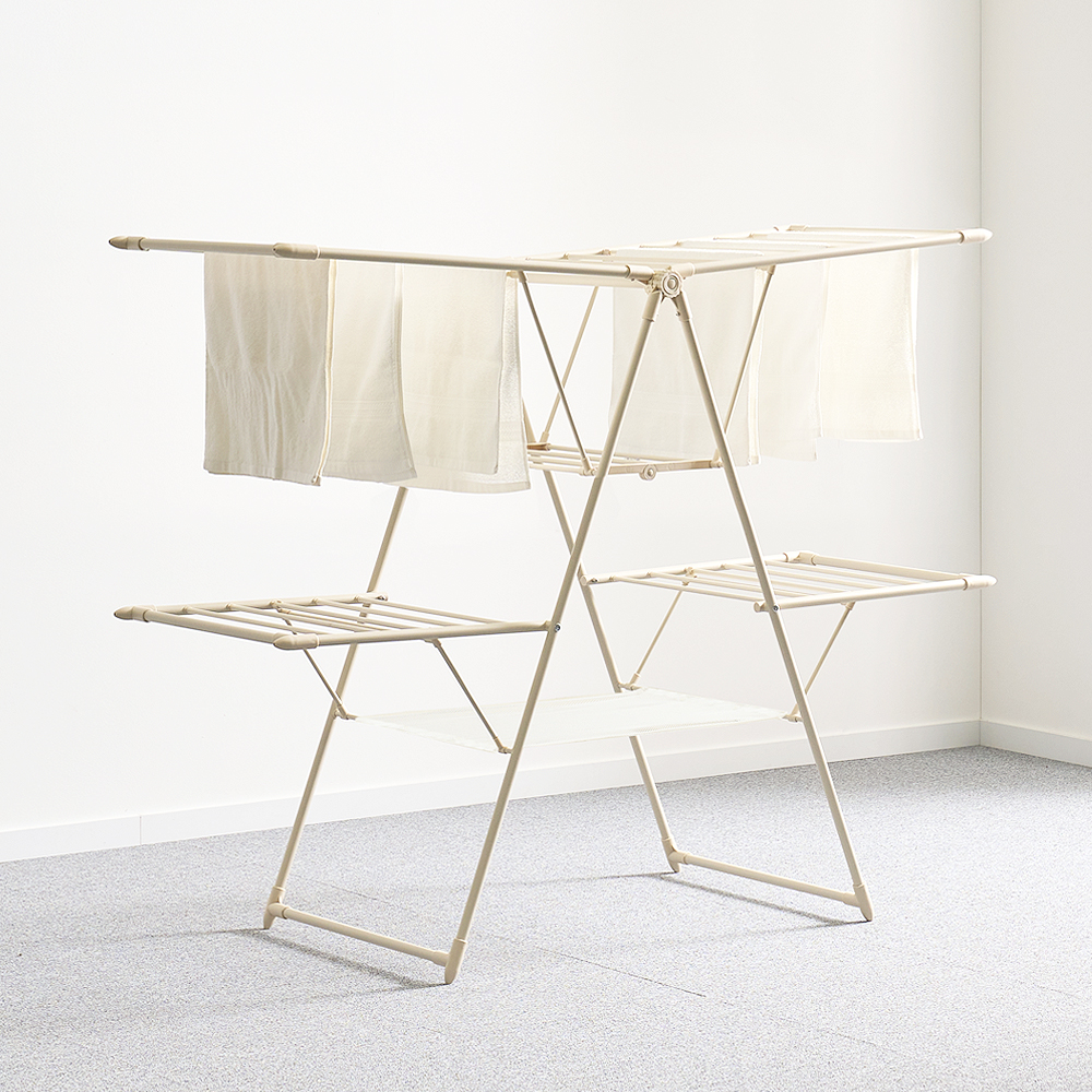 [단독]홈앤미 튼튼한 대형 접이식 4단 빨래건조대+건조망 이불건조대 빨랫대