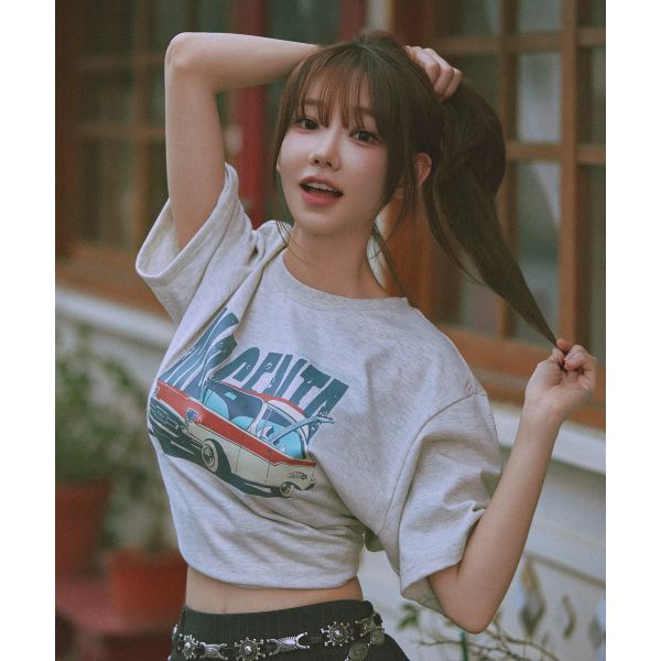 ANOBLIR [아노블리어 x QWER 마젠타] 베이스 로드투어 티셔츠 [멜란지]648006 : 글로우박스05