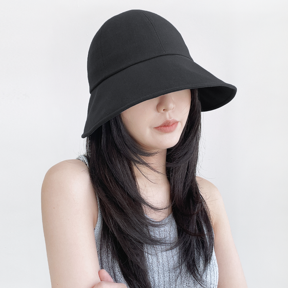 워싱 린넨 여성 자외선차단 벙거지모자 와이어 벨크로 보넷 버킷햇