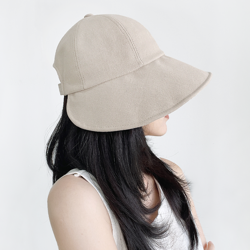 워싱 린넨 여성 자외선차단 벙거지모자 와이어 벨크로 보넷 버킷햇