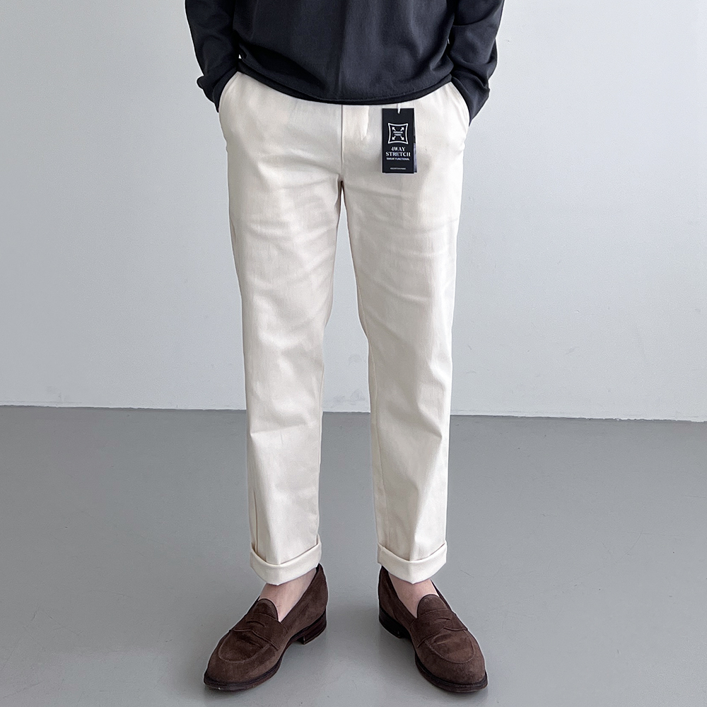 테이퍼드핏 스판면바지 치노팬츠 기지바지 슬랙스 - 상품 이미지