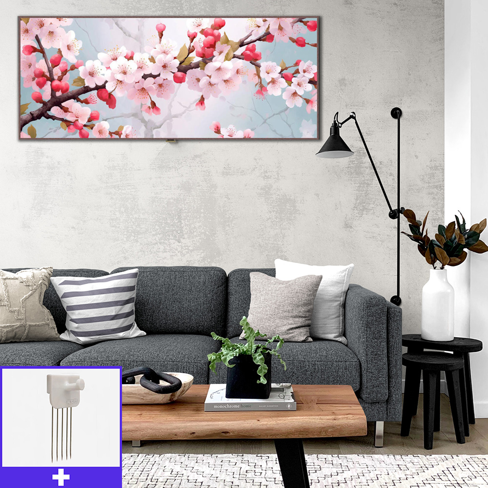 봄날의속삭임 150x60 무광화이트 알루미늄액자 벚꽃그림 - 메인 이미지