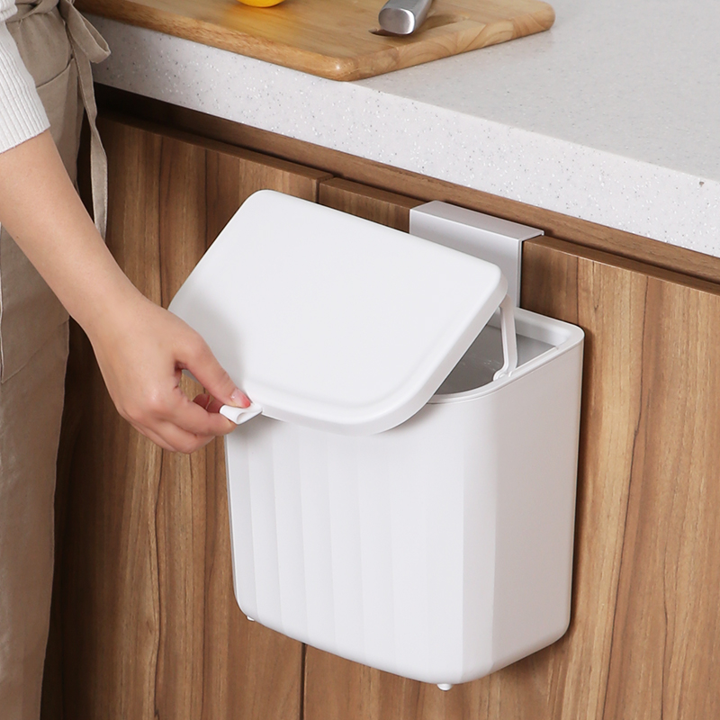 푸벨드마망 올화이트 싱크대 걸이형 쓰레기통 7L