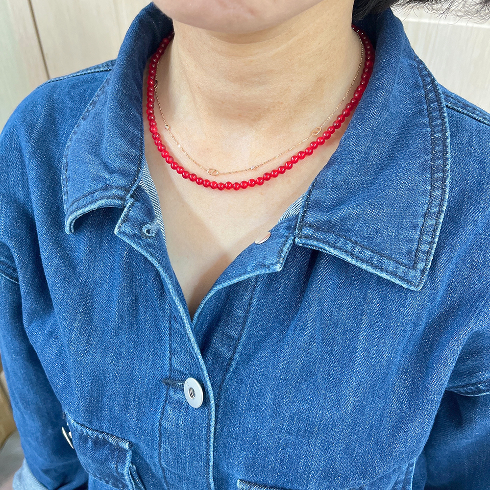 [5D힐링] 루비 레드 청옥 천연 원석 목걸이 / 용기 - 상세 이미지 4