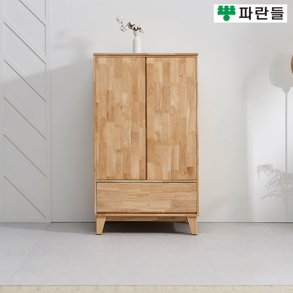 파란들가구 800 네츄럴 고무나무원목 1단서랍옷장 원목옷장 - 상품 이미지
