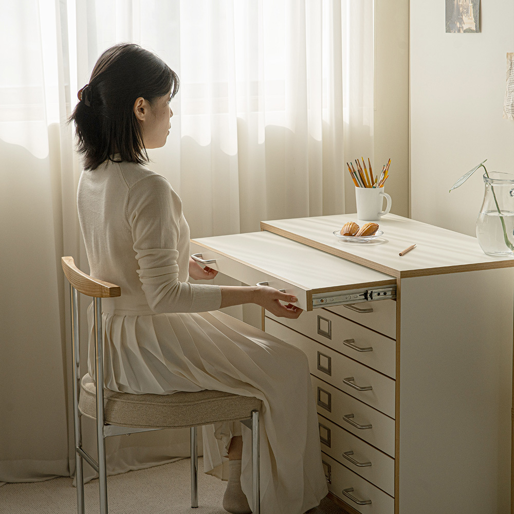 누크 4단 수납 서랍장 지류함 800