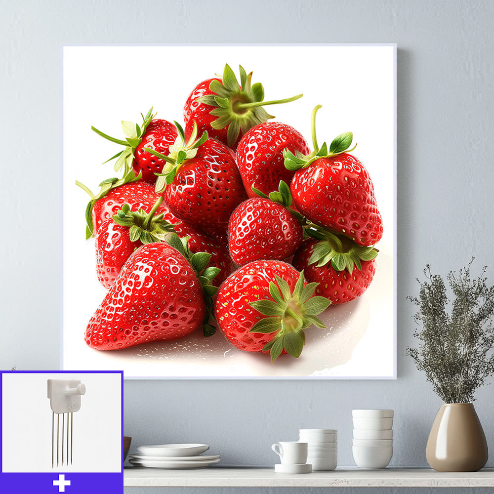 신선한딸기 45cm x 45cm 무광화이트 알루미늄액자 - 상품 이미지