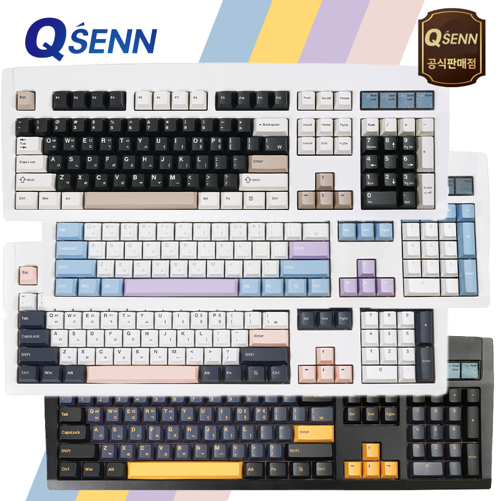큐센 DT35 104 무선 블루투스 기계식 게이밍 키보드 크림치즈축 저소음 조약돌 보글보글 - 상품 이미지