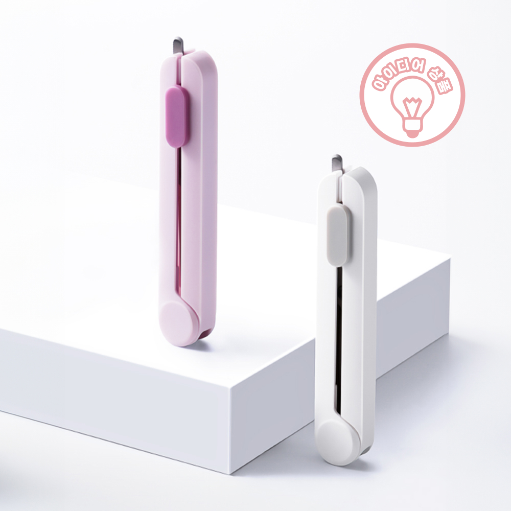 듀얼 미니 가위 택배커터 칼가위 2in1멀티 커팅 재단 안전 스틸가위 포장 DIY - 상세 이미지 2