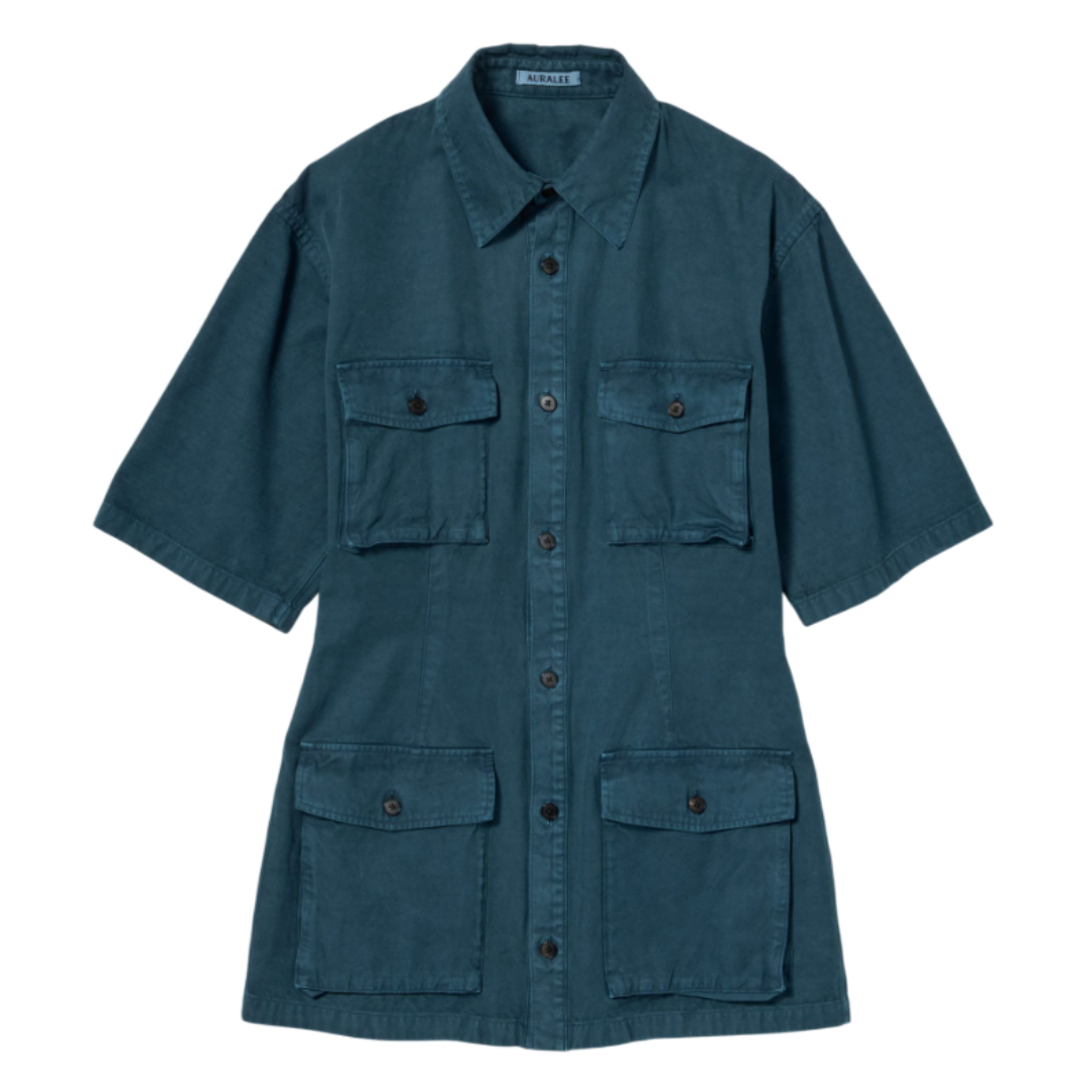 오라리 우먼즈 셔츠 PRODUCT DYED FINX GABARDINE MINI SHIRT DRESS 25SS - 메인 이미지