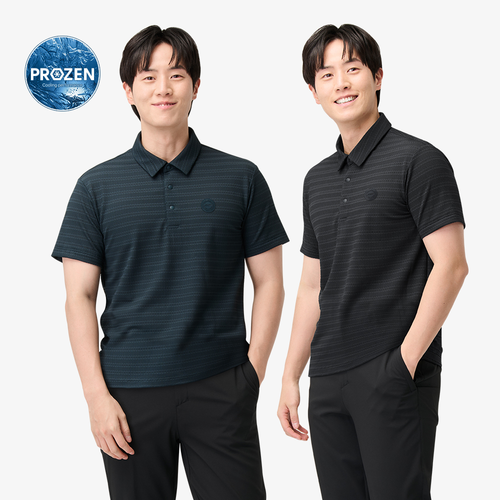 남성 냉감 메쉬 반팔 카라티 Q225-3323-24 - 상품 이미지