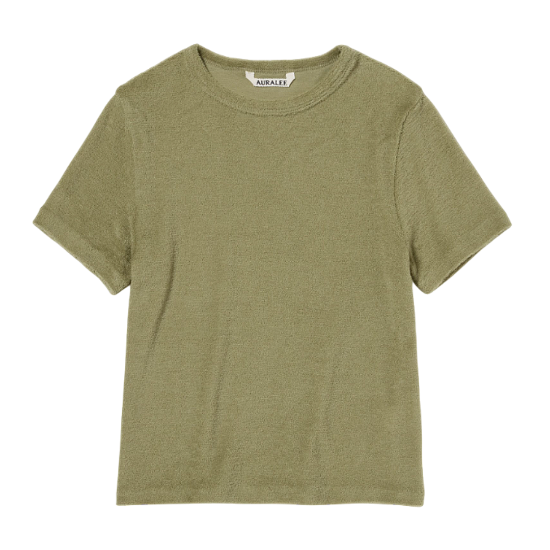 오라리 우먼즈 반팔 WASHABLE WOOL PILE TEE 25SS - 상품 이미지