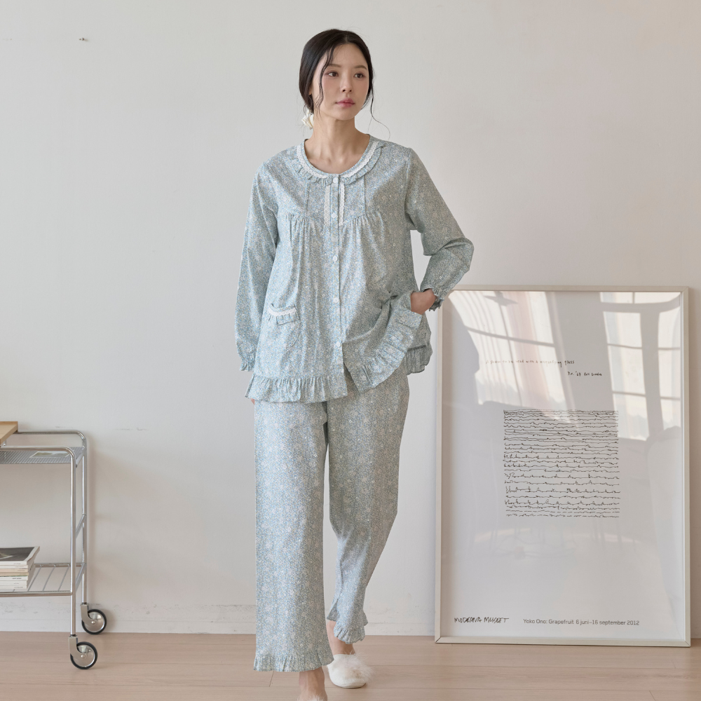 순면잠옷 아사잠옷 여성여름실내복 수유잠옷 - 상세 이미지 4