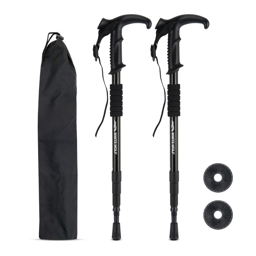 화이트울프 4단 접이식 등산스틱 초경량 등산용 지팡이 2개 1세트 노르딕워킹 스틱