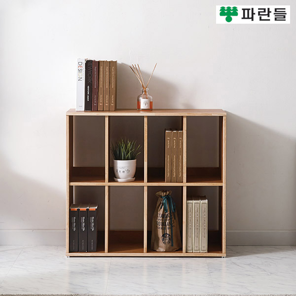 파란들가구 UV코팅 고무나무원목 800 2단책장 원목책장 책꽂이 - 상세 이미지 2