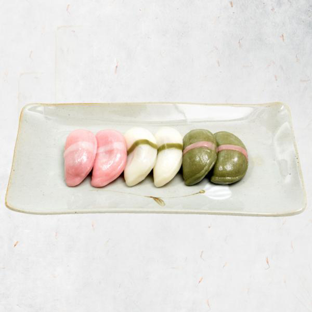 쫀득쫀득 팥앙금 굳지않는떡 반달 삼색 바람떡 2kg 냉동 간식 - 상세 이미지 3