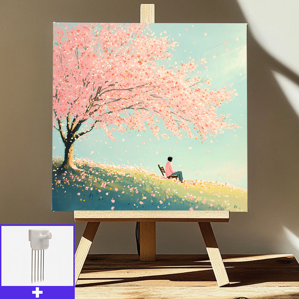 봄의쉼표 80cm x 80cm 캔버스액자 봄그림 - 메인 이미지