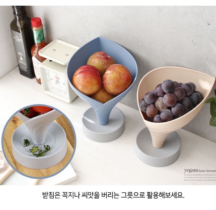 국산 물빠짐 쌈채소 상추접시 그릇 샐러드 과일 야채 플레이팅 쌈꽂이 드레인볼 이미지 6