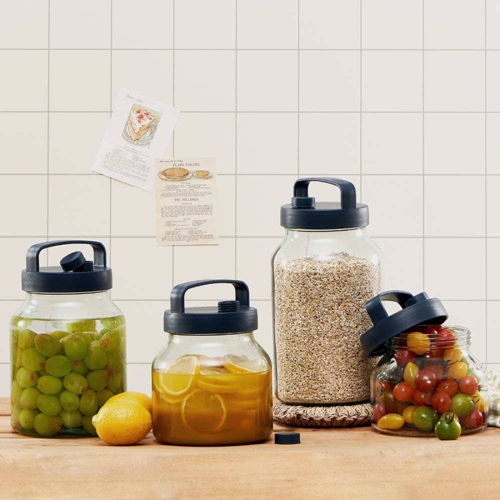 르베르폴리세 프레시 손잡이저장병 글라스 보관통 매실청 담금주 밀폐용기