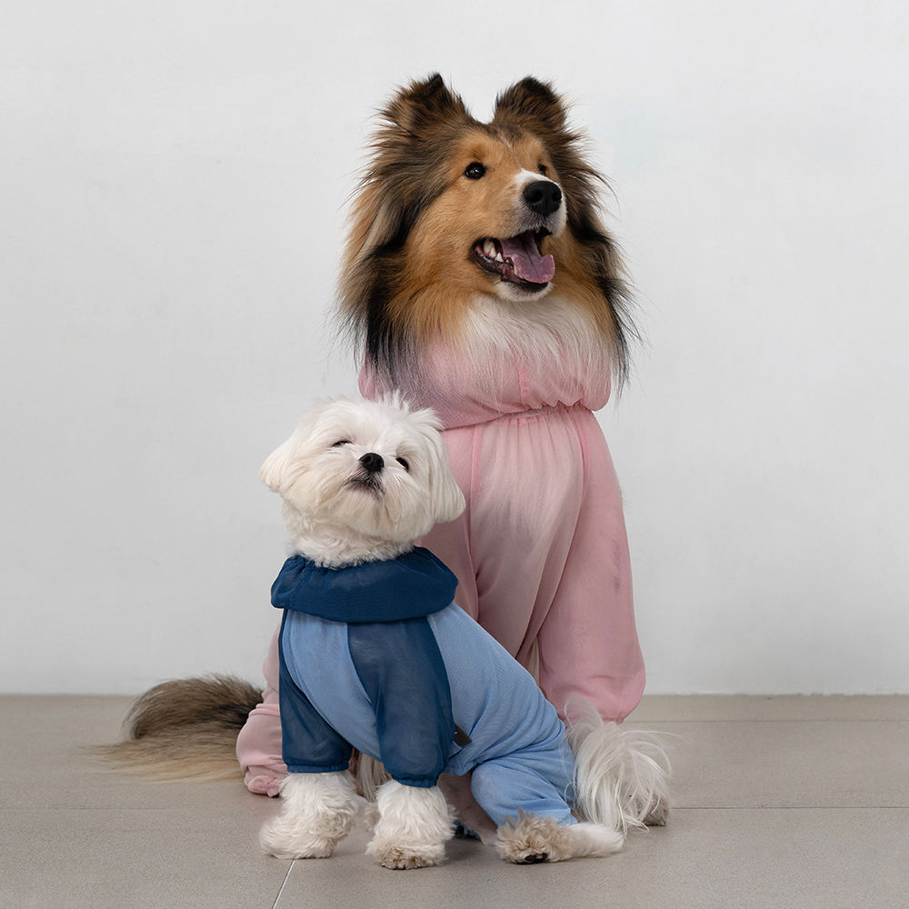 강아지 해충방지 여름옷 대형견 진드기 망사 버그가드 수트 옐로우 2XL 이미지 3