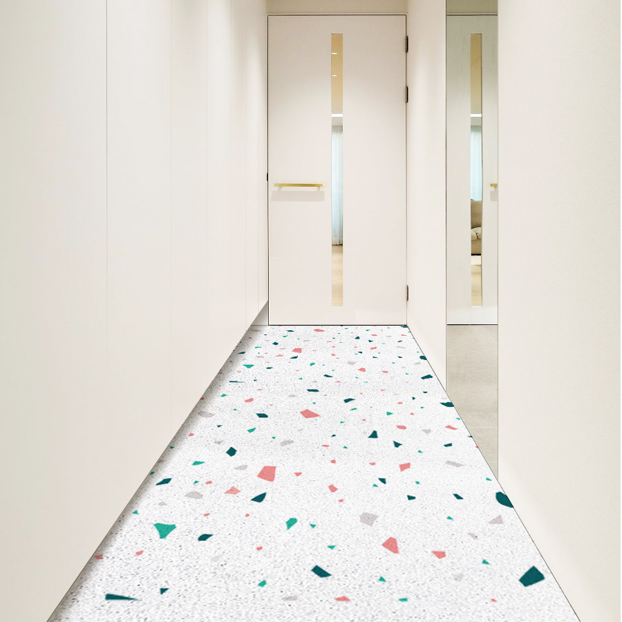 코메샵 패턴 코일매트 PW01 팡파레 흰색 국내제작 베란다 세탁실 현관매트 120cm - 상품 이미지